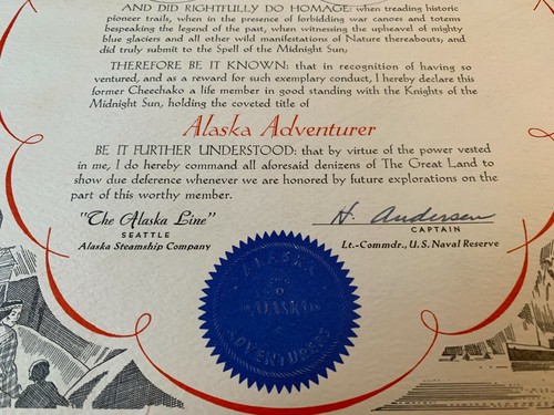 ALASKA STEAMSHIP COMPANY Small Travel Poster BROADSIDE 1937 U.S. Naval Reserve - Picture 3 of 5