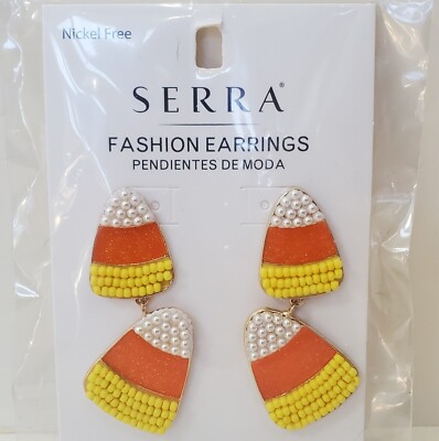 Halloween SERRA Fashion Earrings CANDY CORN  Nickel Free By ALDI