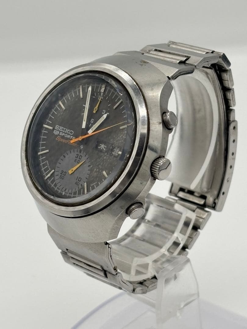 Seiko 5 Sports Speed-Timer 6138-0020 Black Dial 42mm Auto Day-Date Vintage Watch