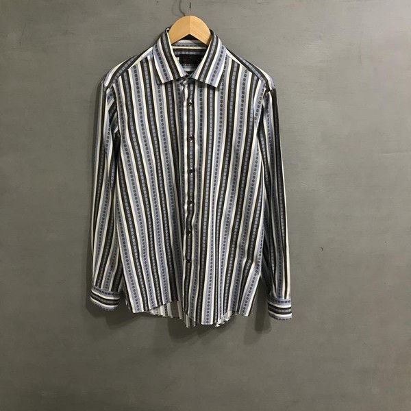 Men Etro Shirt Multicolor Cotton 40 /L / 48 #1UNU