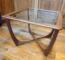 Unusual Mid Century Modern Oblong Glass Coffee Table - like Astro Vintage