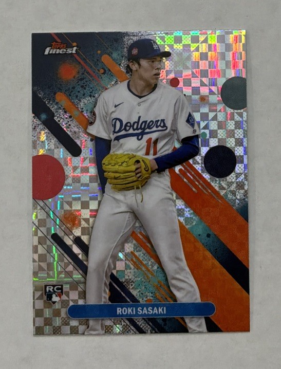 2025 Topps Finest Roki Sasaki Common Refractor X-Fractor RC #40 Dodgers
