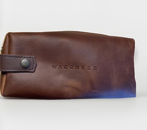 Jeep Wagoneer Genuine Leather Dopp Kit Men’s Travel Toiletry Bag Pouch Rustico