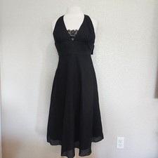 J. Crew Black Textured Halter Midi Dress Size 6