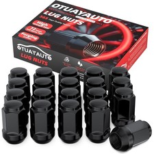 1/2-20 Lug Nuts - 20PCS Black Closed End Bulge  Size: 1/2-20-20PcsColor: Black