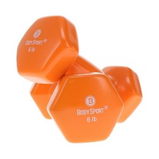 Body Sport Vinyl Coated Dumbbell   Exercises   Strength Training - 6 lb Pair
