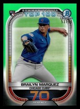 2021 BOWMAN SCOUT'S TOP 100 REFRACTOR GREEN #BTP-70 BRAILYN MARQUEZ 53/99