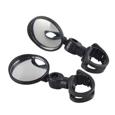 Bike Rear View Mirror Adjustable Angle Lightweight Durable Reflector Black