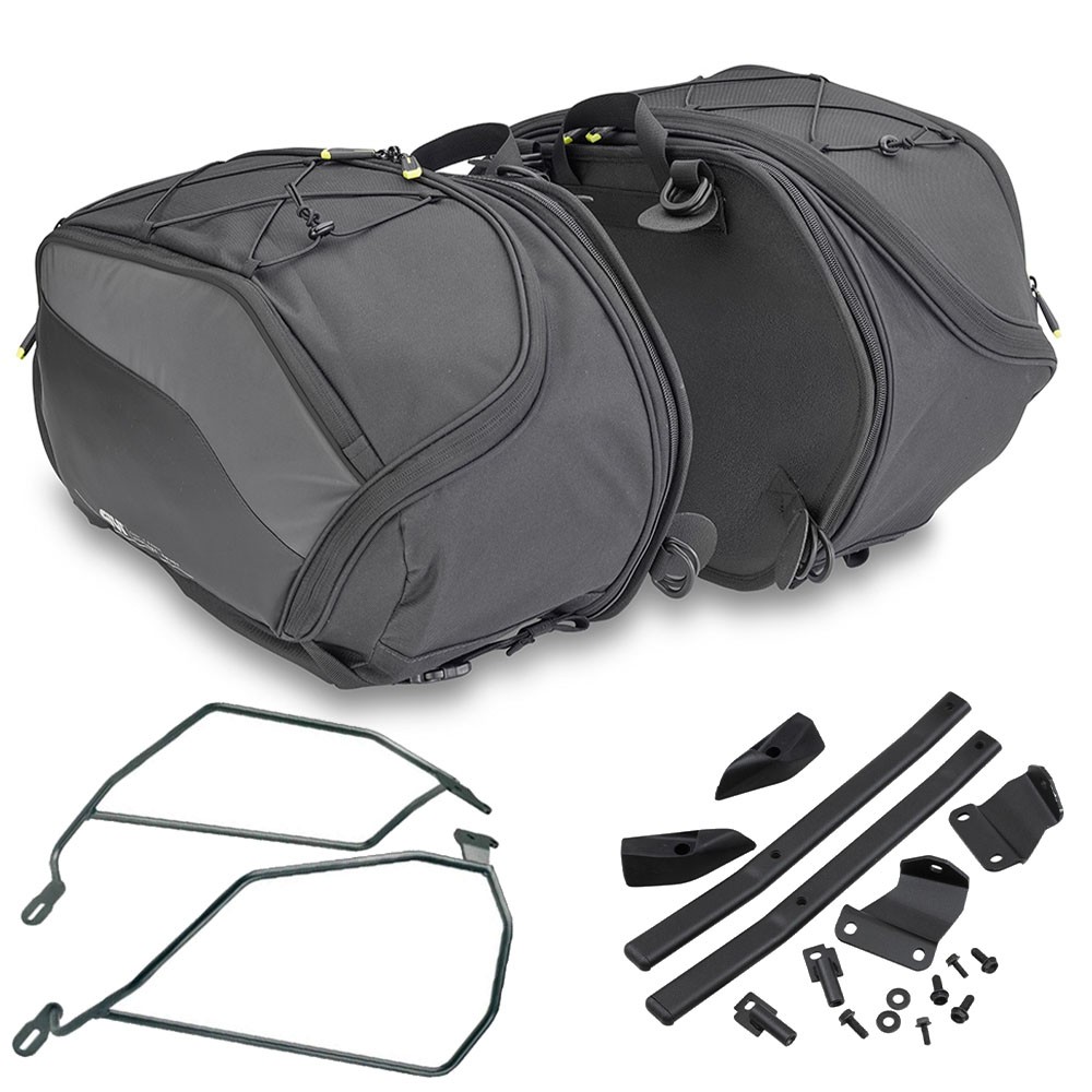GIVI Side Bags 30L EA127B + Racks T351 351KIT For YAMAHA FZ6 2004