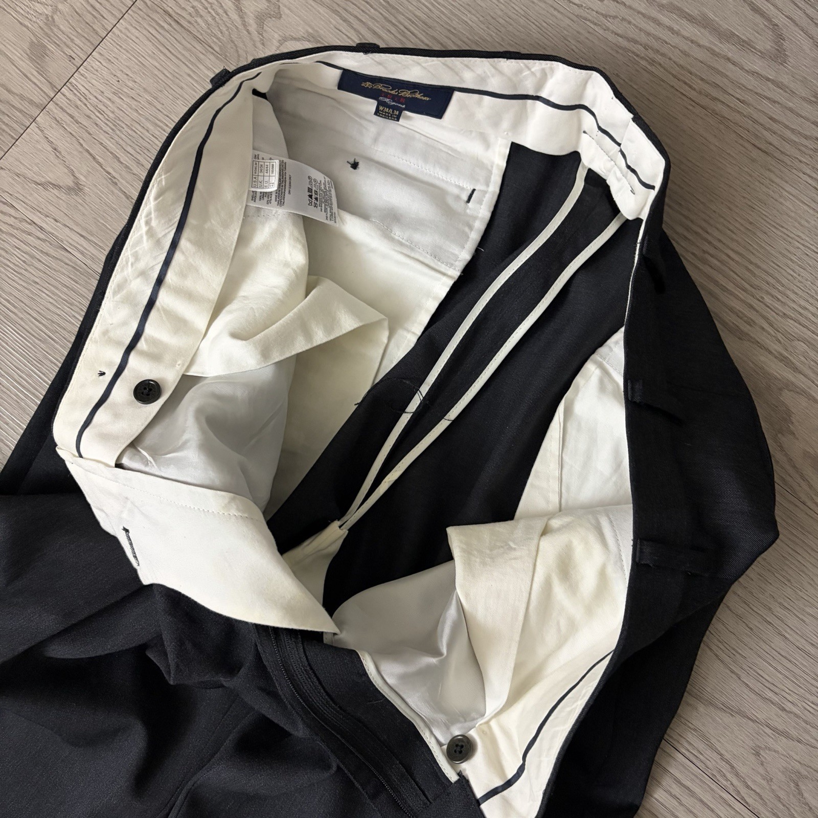 Brooks Brothers 1818 Pants Men's 34x34(34x32) Gray Regent Fit Wool Dress Pants thumbnail 7