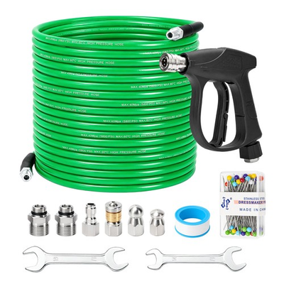 #ad Sewer Jetter Kit for Pressure Washer 50FT Bathroom Drain Cleaning Hose Flex... $54.55