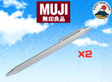 MUJI Ballpoint pen Knock type Body only Aluminum 2 packs set