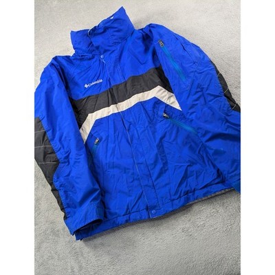 Columbia Mens Insulated Colorblock Jacket Blue Black White XM4204 Medium