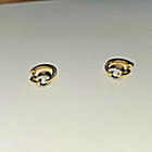 Beautiful Diamond Circle Huggie Hoop Earrings in 14K White and Yellow Gold — photo 4