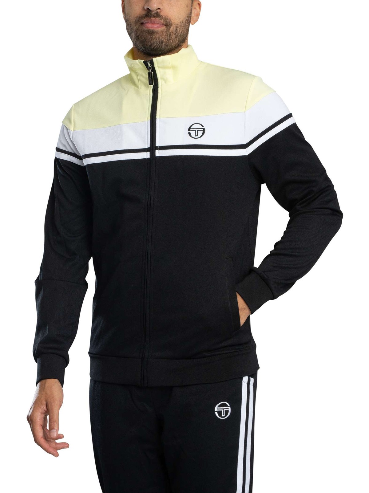 Sergio Tacchini Damarindo Track Top Jacket - Wax Yellow/White/Black - Men's Regular XL - Image 3