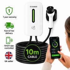 7kW EV Charger 32A Smart EV Charging Station 10m Charging Cable Type 2 White