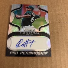 2019 Prizm Penmanship AUTO SILVER Jharel Cotton #PP-JC Baseball Card (f3)