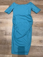 Ladies ASOS Maternity Aqua, Turquoise, Teal Summer Short Sleeve Midi Dress 8