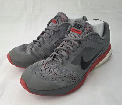 Nike Tri Fusion Running Shoes Mens 10 Gray Red Athletic Lightweight Sneakers
