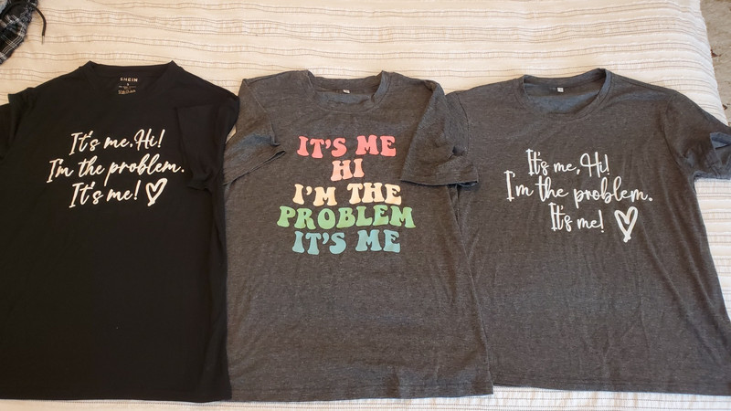 3 pc lot Taylor Swift HI ITS ME IM THE PROBLEM ITS ME Shirts sz S 10-12 SHEIN b3