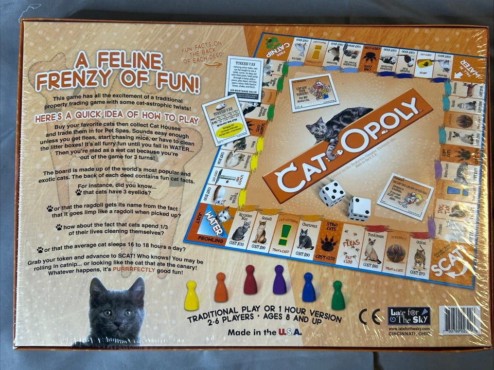 Cat-Opoly Monopoly Board Game by Late for the Sky: New, Factory Sealed USA - Image 2 of 3