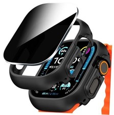 Black for Apple Watch Ultra/Ultra 2 49mm Privacy Case,Hard PC Black Privacy 