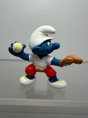 20166 Schtroumpf lanceur baseball Smurf puffi pitufo puffo rarissime cote 120