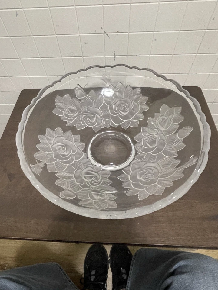 ROSA DE INVIERNO Studio Nova GRANDE 12" Ensaladera Servir PUNCHBOW Decoración CENTRO Foto 3 de 4