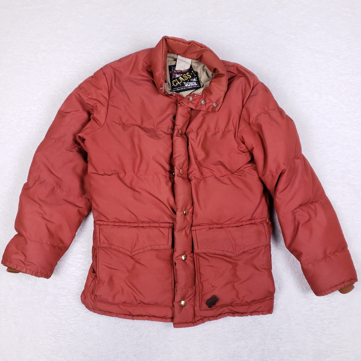 Vintage Walls Blizzard Pruf Down Jacket Class I 36 Reg Rust Red