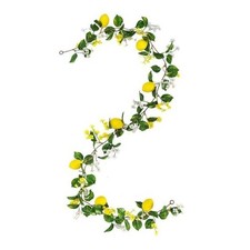 Artificial Lemon Garland, Spring Floral Eucalyptus Vines with Lemon 175cm