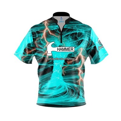 Custom Name Hammer Electrical Tornado Teal Bowling Jersey Shirts - USA Size