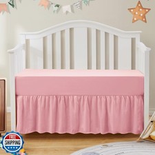 SiinvdaBZX 2-Piece Set Ruffled Crib Skirt and Soft Microfiber Fitted Crib She
