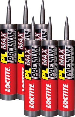 Loctite PL Premium Max Construction Adhesive, 9 fl oz Cartridge, 6 Pack