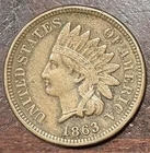 1863 INDIAN HEAD CENT VF