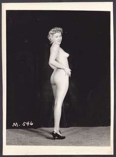 Vintage 1950's Girlie PINUP Photo Leggy Blonde Risque B&W Original Nude #9