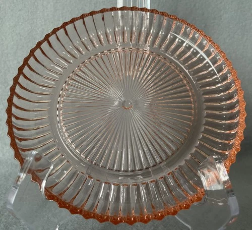 Pink Depression Glass Small Round Serving Dish Anchor Hocking Queen Mary