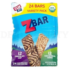 Zbar Chocolate Chip & Iced Oatmeal Cookie Soft Baked Snack Bars 24 Count
