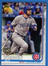 2019 Topps Series 1 150th Anniversary Gold Stamp #9 Ben Zobrist Chicago Cubs
