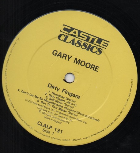 GARY MOORE dirty fingers 1987 UK CASTLE CLASSICS VINYL RE LP VG+/M- - Picture 3 of 4