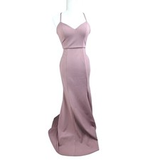 Jenny Yoo Bridesmaid Wedding Taupe Brown Taryn Racer Slit Mermaid Gown Dress 0