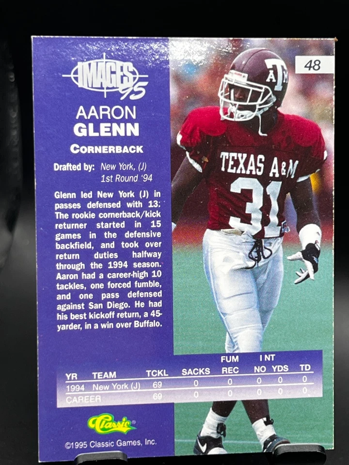 1995 Classic Images Four Sport #48 Aaron Glenn - Image 2 of 3