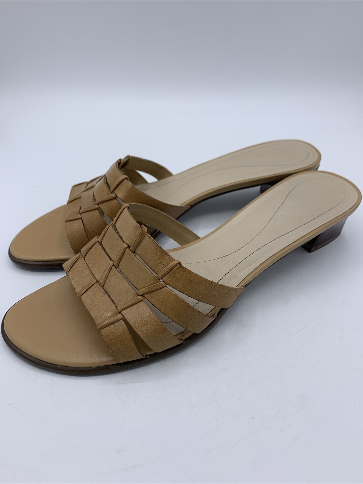 Naturalizer Woven Slide Sandals Leather Women's Size 9M Brown Low