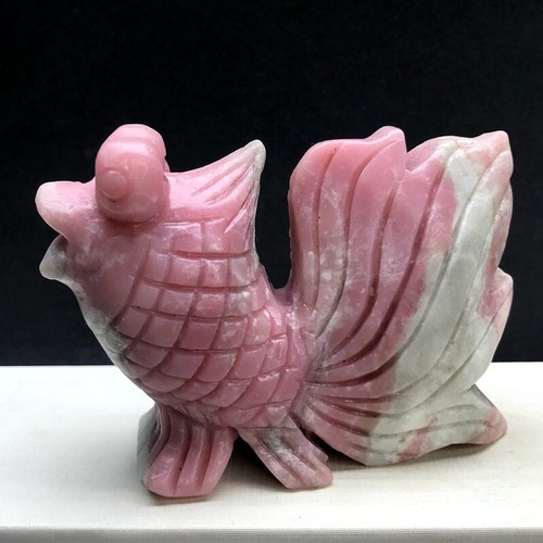 360G Natural pink aobao quartz crystal Hand Carved goldfish Healing - Picture 4 of 12