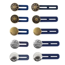 10 extensores de botones de cintura sin coser para pantalones vaqueros