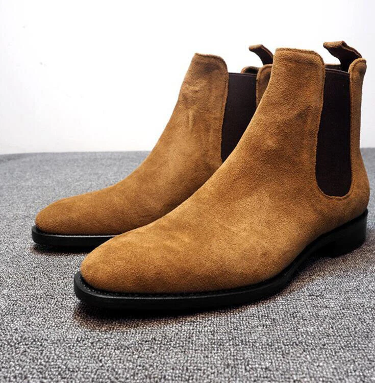 flyde over hun er Våbenstilstand Mens High Top Ankle Boots Pull On Chelsea Boots Dress Formal Casual Suede  Shoes | eBay