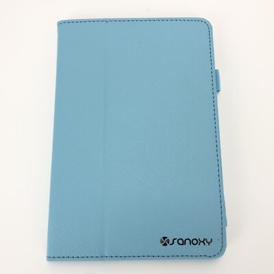 Sanoxy for iPad Mini 1/2/3 Vegan PU Leather Folding Slim Folio Case (Blue)