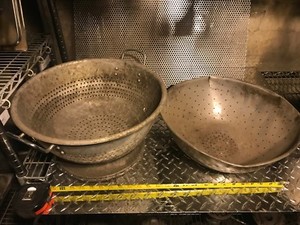 LOT OF 2 RESTAURANT COLANDERS STRAINERS - NEED THIS SOLD - SEND ME YOUR OFFER
