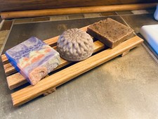 1 XL 10" x 4" spa style soap dish - handmade in the USA - solid white oak wood