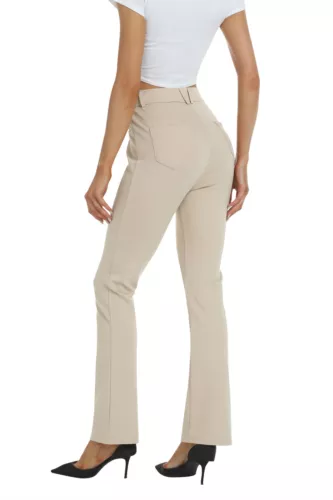 Women Bussiness Slacks Pant Soft Comfy Elastic Casual Stretch Bootcut Trousers - Picture 35 of 66