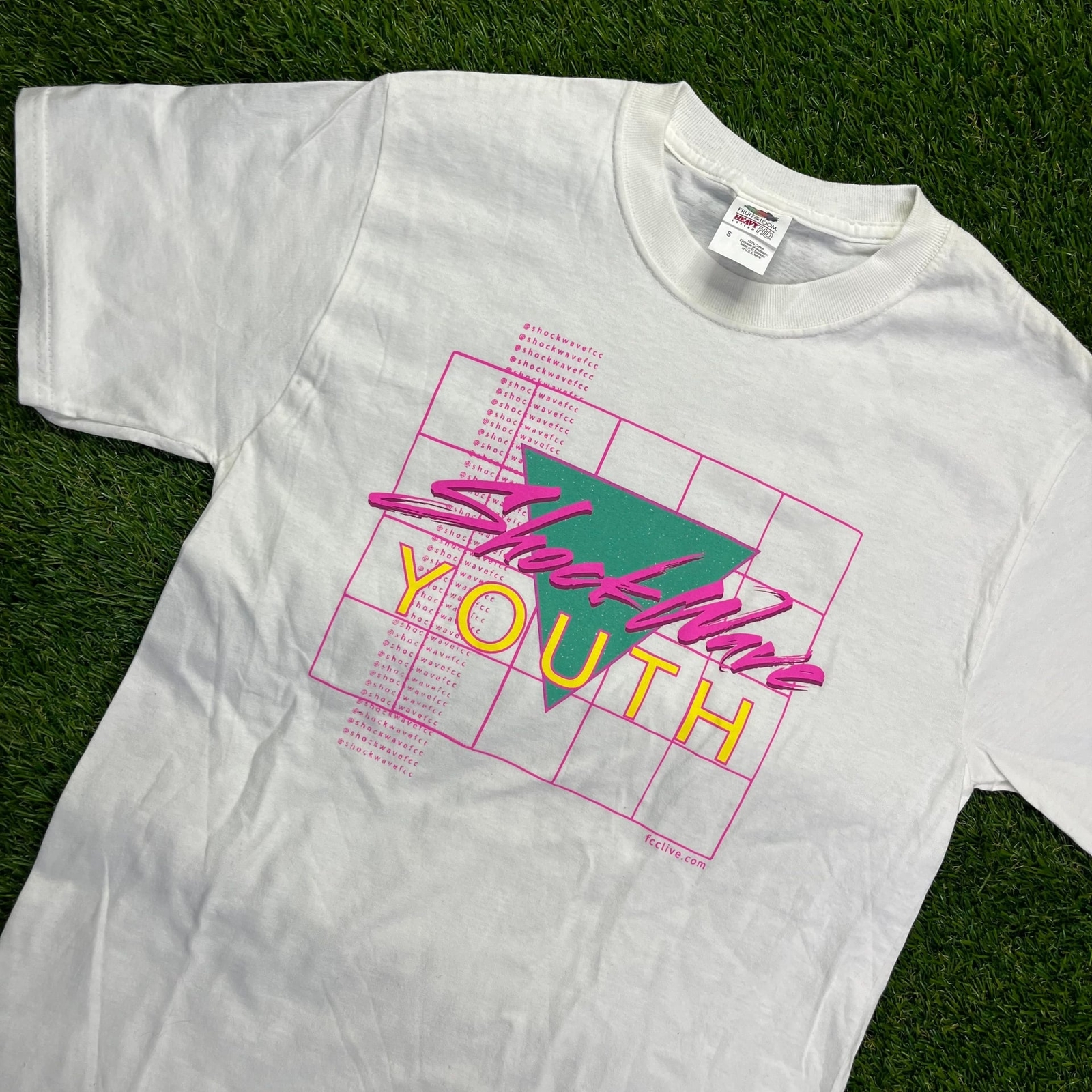 ALTRA T shirt vintage ShockWave giovane piccola bianca stile anni 80 Fruit of the Loom